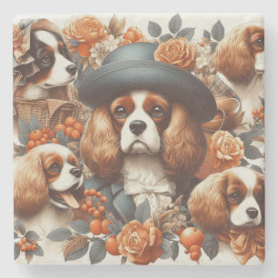  Cavalier King Charles Spaniel Schilderij Stenen Onderzetter