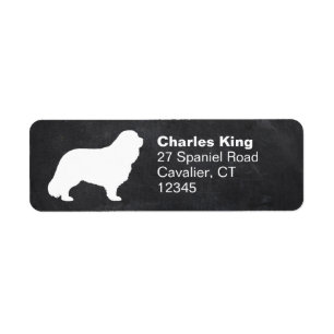 Cavalier King Charles Spaniel Silhouette Adres Etiket