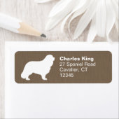 Cavalier King Charles Spaniel Silhouette Adres Etiket (Insitu)