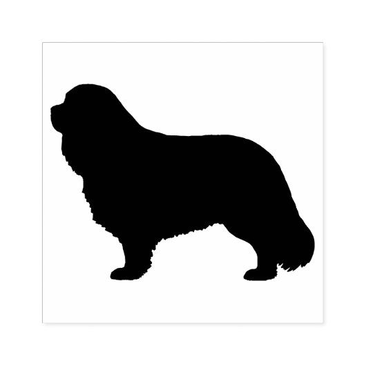 Cavalier King Charles Spaniel Silhouette Rubberstempel (Afrduk)
