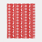 Cavalier King Charles Spaniel Silhouettes Vakantie Fleece Deken (Voorkant)