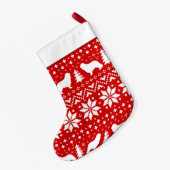 Cavalier King Charles Spaniel Silhouettes Vakantie Kleine Kerstsok (Achterkant (Hangend))