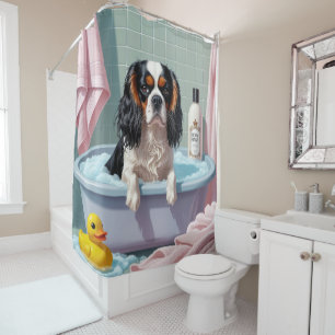 Cavalier King Charles Spaniel Slaperig Schattig Gr Douchegordijn