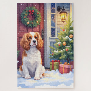 Cavalier King Charles Spaniel Sneeuw Kerstmis Legpuzzel