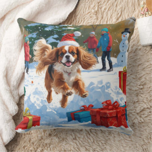 Cavalier King Charles Spaniel Sneeuw met Kerstmis  Kussen