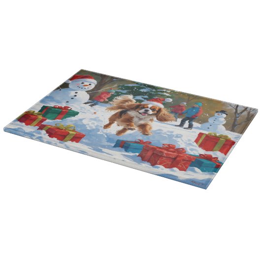Cavalier King Charles Spaniel Sneeuw met Kerstmis Snijplank (Hoek)