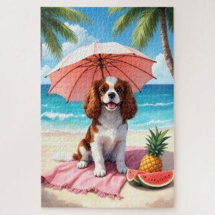 Cavalier King Charles Spaniel Strandtafereel Legpuzzel