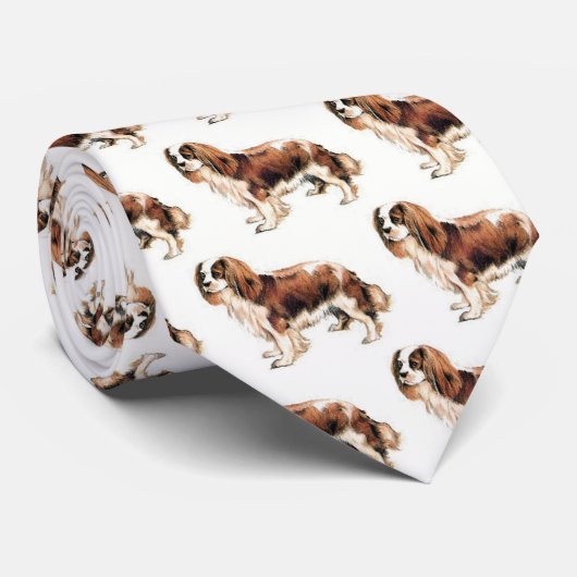 Cavalier King Charles Spaniel Stropdas (Opgerold)