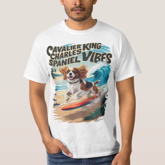 Cavalier King Charles Spaniel Surfen T-shirt (Voorkant)