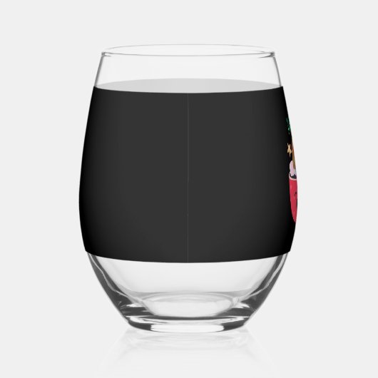 Cavalier King Charles Spaniel Teacup Xmas Holiday Wijnglas Zonder Voet (Rechts)