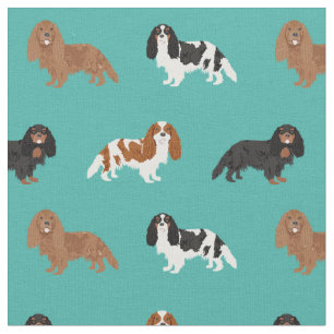 Cavalier King Charles Spaniel turquoise Stof