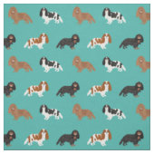 Cavalier King Charles Spaniel turquoise Stof (Swatch)