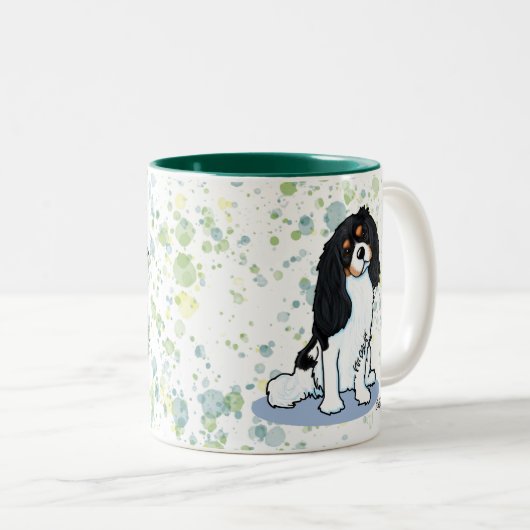 Cavalier King Charles Spaniel Two-Tone Coffee Mok (Voorkant rechts)