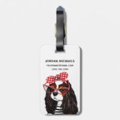 Cavalier King Charles Spaniel uit Parijs met liefd Bagagelabel (Achterkant verticaal)