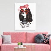 Cavalier King Charles Spaniel uit Parijs met liefd Canvas Afdruk (Insitu (Woonkamer))