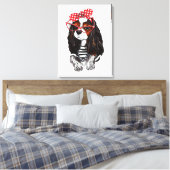 Cavalier King Charles Spaniel uit Parijs met liefd Canvas Afdruk (Insitu (Slaapkamer))