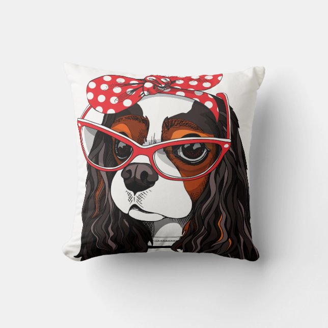 Cavalier King Charles Spaniel uit Parijs met liefd Kussen (Voorkant)