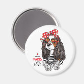 Cavalier King Charles Spaniel uit Parijs met liefd Magneet (Voorkant / Achterkant)