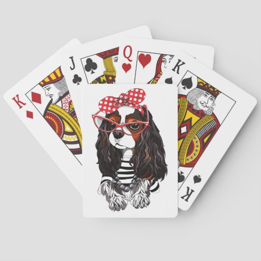 Cavalier King Charles Spaniel uit Parijs met liefd Pokerkaarten (Achterkant)