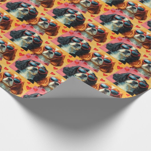 Cavalier King Charles Spaniel Valentijnsdag Cadeaupapier (Hoek)