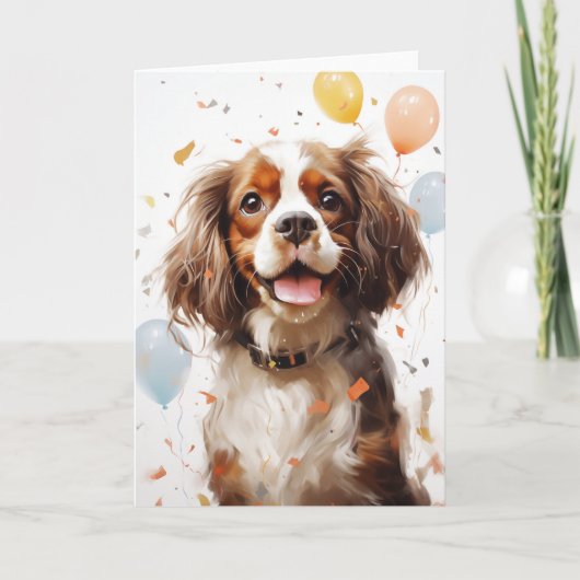 Cavalier King Charles Spaniel Viering Groet Bedankkaart (Voorkant)