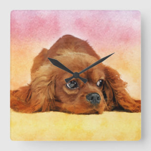 Cavalier King Charles Spaniel Vierkante Klok