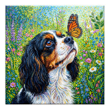 Cavalier King Charles Spaniel Vlindertuin Pos