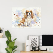 Cavalier King Charles Spaniel Watercolour Poster | (Thuiskantoor)
