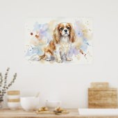 Cavalier King Charles Spaniel Watercolour Poster | (Keuken)