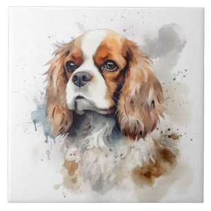 Cavalier King Charles Spaniel Waterverf Tegeltje