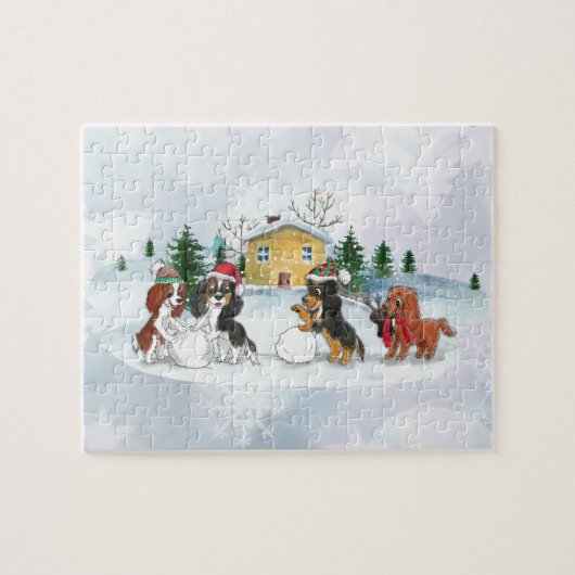 Cavalier King Charles Spaniel Winter Puzzle Legpuzzel (Horizontaal)