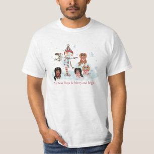 Cavalier King Charles Spaniel Winter Scene T-shirt