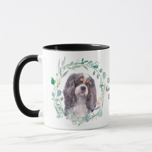 Cavalier King Charles Spaniel Wreath Coffee Mug (Gauche)