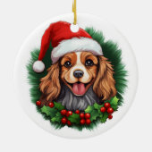 Cavalier King Charles Spaniel Wreath Keramisch Ornament (Achterkant)
