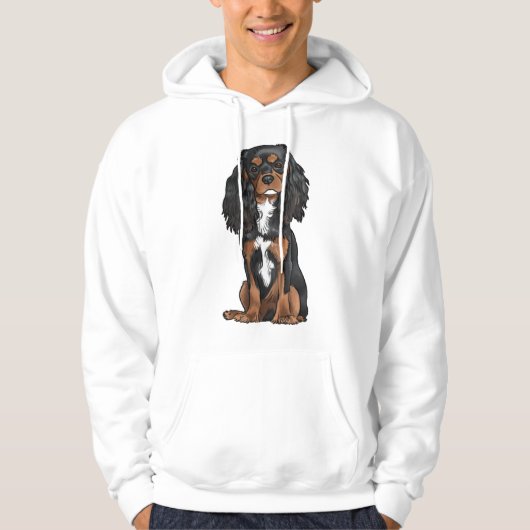 Cavalier King Charles Spaniel - Zwart en Tan Hoodie (Voorkant)