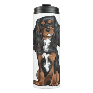 Cavalier King Charles Spaniel - Zwart en Tan Thermosbeker