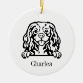 Cavalier King Charles Spaniels hond Keramisch Ornament (Voorkant)