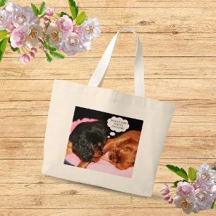 Cavalier King Charles Spaniels Puppies Grote Tote Bag
