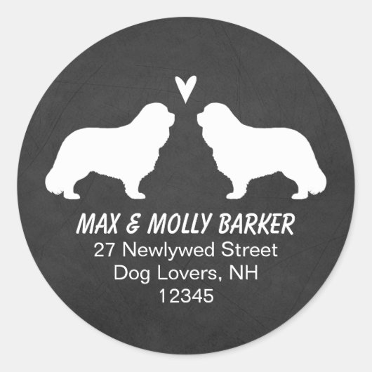 Cavalier King Charles Spaniels Retouradres Ronde Sticker (Voorkant)