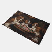 Cavalier King Charles Spaniels Spelen Poker Art Deurmat (Schuin)
