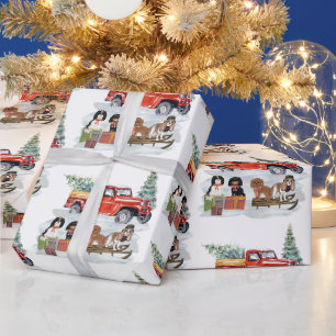 Cavalier King Charles Spaniels Winter Truck Cadeaupapier