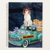 Cavalier King Dog Halloween Truck Scary Night Planner (Voorkant)