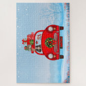 Cavalier King Dog in auto met kerstman Legpuzzel (Verticaal)