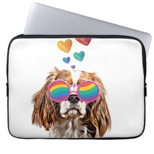 Cavalier King Dog met Hearts Valentijnsdag Laptop Sleeve