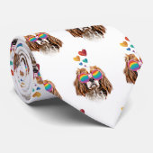 Cavalier King Dog met Hearts Valentijnsdag Stropdas (Opgerold)