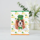 Cavalier King Dog Shamrock St. Patricks Day Feestdagenkaart (Staand voorkant)