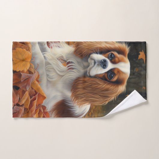 Cavalier King en automne Feuilles automne Inspirat (Serviette à main)