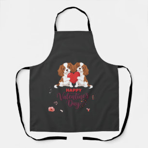 Cavalier King Hond Gelukkige Valentijnsdag Bloemst Schort