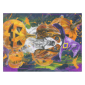 Cavalier King Hond Halloween Heks en Pompoen Tafelkleed (Voorkant (Horizontaal))