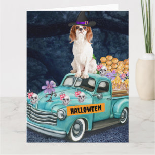 Cavalier King Hond Halloween Truck Schrik Nacht Kaart